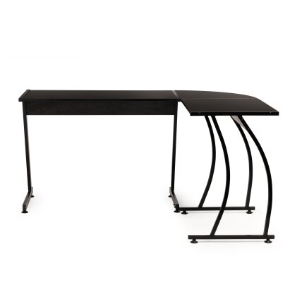 Kampinis biuro stalas lofto stiliaus, juodas, ModernHome 3