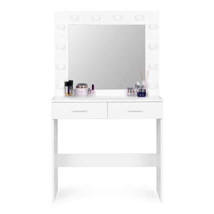 Didelis modernus kosmetinis tualetinis staliukas, veidrodis, apšvietimas, ModernHome 3 Didelis modernus kosmetinis tualetinis staliukas, veidrodis, apšvietimas, ModernHome 3