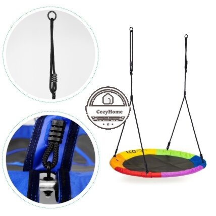 Gandro lizdo sodo sūpynės 100 cm spalvingos ECOTOYS 4 Gandro lizdo sodo sūpynės 100 cm spalvingos ECOTOYS 4