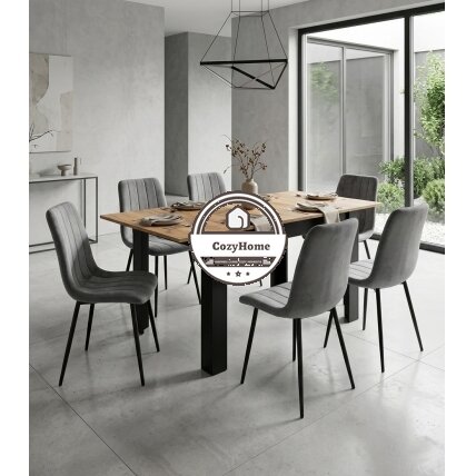 Stačiakampis išskleidžiamas stalas 120-160x80 cm virtuvei-valgomajam 4-6 asmenims, ąžuolo medienos 4 Stačiakampis išskleidžiamas stalas 120-160x80 cm virtuvei-valgomajam 4-6 asmenims, ąžuolo medienos 4
