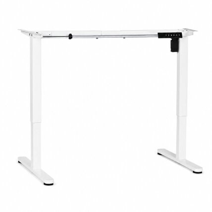 Elektrinis stalo rėmas, aukščio reguliavimas 72–118 cm, stalviršio pakėlimas iki 160 cm, baltas ModernHome 4 Elektrinis stalo rėmas, aukščio reguliavimas 72–118 cm, stalviršio pakėlimas iki 160 cm, baltas ModernHome 4