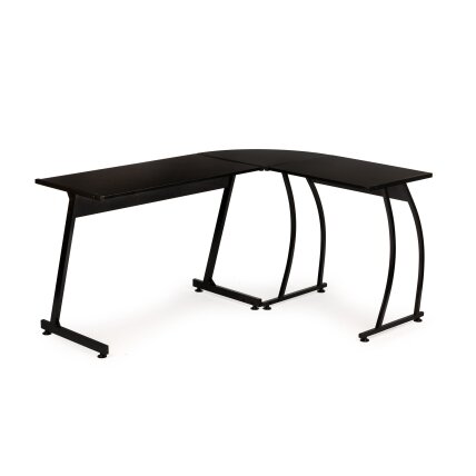 Kampinis biuro stalas lofto stiliaus, juodas, ModernHome 4