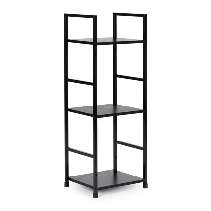 Plati moderni medinė lentyna su keturiomis lentynomis, LOFT stilius, juoda, ModernHome 4 Plati moderni medinė lentyna su keturiomis lentynomis, LOFT stilius, juoda, ModernHome 4