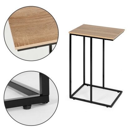Mobilus šoninis staliukas nešiojamam kompiuteriui su metaliniu rėmu, ModernHome 4