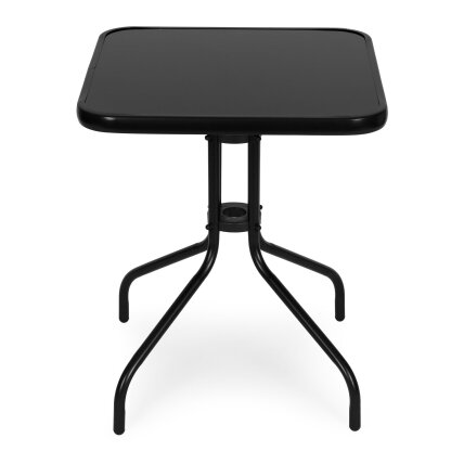 Kvadratinis sodo stalas, 60 cm, grūdinto stiklo stalas sodui, terasai, balkonui, juodas, „MultiGarden“ 4