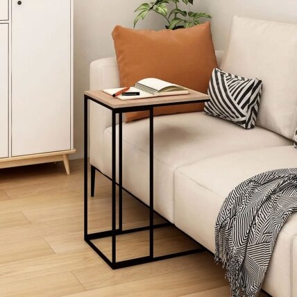 Mobilus šoninis staliukas nešiojamam kompiuteriui su metaliniu rėmu, ModernHome 5