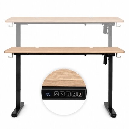 Elektrinis stalas 120x60 cm, pakeliamas, reguliuojamo aukščio 72-118 cm, šviesaus ąžuolo spalvos 6 Elektrinis stalas 120x60 cm, pakeliamas, reguliuojamo aukščio 72-118 cm, šviesaus ąžuolo spalvos 6