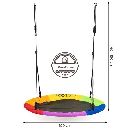 Gandro lizdo sodo sūpynės 100 cm spalvingos ECOTOYS 6 Gandro lizdo sodo sūpynės 100 cm spalvingos ECOTOYS 6