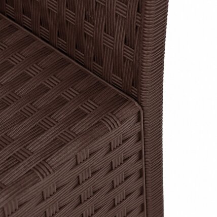 Dvivietė sodo sofa su pagalvėle, suolas balkonui, terasai, sodui, ruda, „MultiGarden“ 6