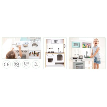 Medinė vaikiška virtuvė su multimedijos degikliais, ECOTOYS 7