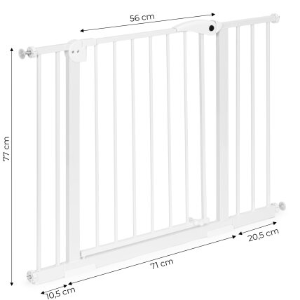 Apsauginiai varteliai 74-105 cm laiptams ir durims, plieniniai, su papildomomis panelėmis, balti ECOTOYS 7 Apsauginiai varteliai 74-105 cm laiptams ir durims, plieniniai, su papildomomis panelėmis, balti ECOTOYS 7