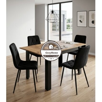 Stačiakampis išskleidžiamas stalas 120-160x80 cm virtuvei-valgomajam 4-6 asmenims, ąžuolo medienos 7 Stačiakampis išskleidžiamas stalas 120-160x80 cm virtuvei-valgomajam 4-6 asmenims, ąžuolo medienos 7