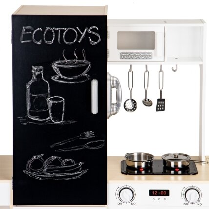 Didelė medinė vaikiška virtuvė XXL su LED apšvietimu, ECOTOYS 8 Didelė medinė vaikiška virtuvė XXL su LED apšvietimu, ECOTOYS 8