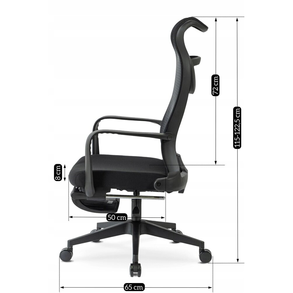 ACTON ergonomiška pasukama biuro kėdė su pakoja, juod 12 ACTON ergonomiška pasukama biuro kėdė su pakoja, juod 12