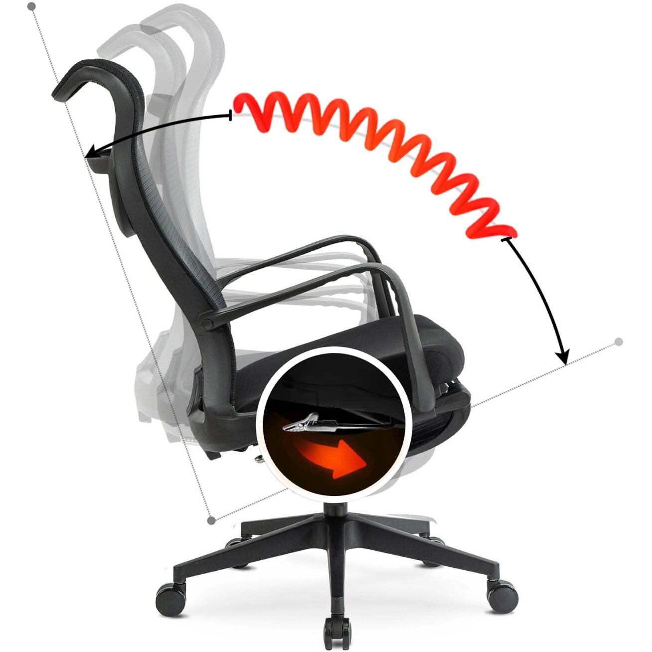 ACTON ergonomiška pasukama biuro kėdė su pakoja, juod 9 ACTON ergonomiška pasukama biuro kėdė su pakoja, juod 9