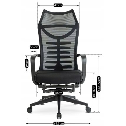 ACTON ergonomiška pasukama biuro kėdė su pakoja, juod 11