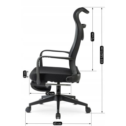 ACTON ergonomiška pasukama biuro kėdė su pakoja, juod 12 ACTON ergonomiška pasukama biuro kėdė su pakoja, juod 12