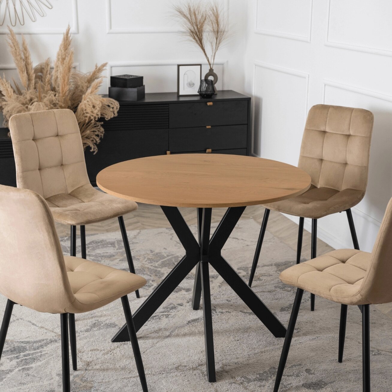 Stalas LAUREN 90 cm auksinio ąžuolo 1 Stalas LAUREN 90 cm auksinio ąžuolo 1