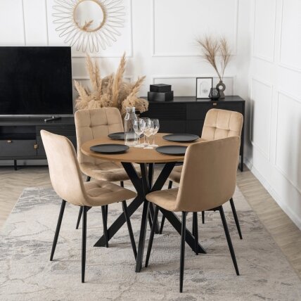 Stalas LAUREN 90 cm auksinio ąžuolo 2 Stalas LAUREN 90 cm auksinio ąžuolo 2