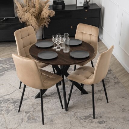 Stalas LAUREN 80 cm juodinto ąžuolo ir juodos spalvos 2 Stalas LAUREN 80 cm juodinto ąžuolo ir juodos spalvos 2