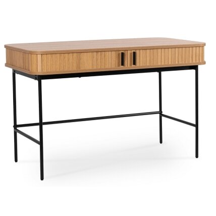 TRISH išskleidžiamas rašomasis stalas, 120 cm, ąžuolo raštas, modernus lofto stiliaus TRISH išskleidžiamas rašomasis stalas, 120 cm, ąžuolo raštas, modernus lofto stiliaus