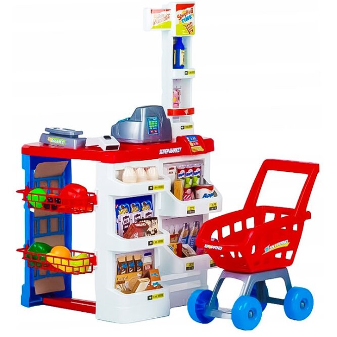 Medinė vaikiška virtuvė su orkaite, mikrobangų krosnele, degikliais ir priedais, ECOTOYS