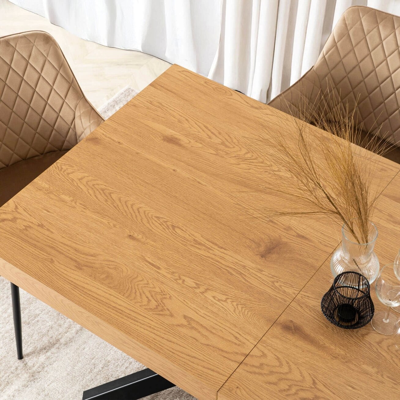 HAMPTON stačiakampis ištraukiamas stalas, 160–240 cm, ąžuolo/juodos spalvos, moderniam lofto stiliaus valgomajam 5 HAMPTON stačiakampis ištraukiamas stalas, 160–240 cm, ąžuolo/juodos spalvos, moderniam lofto stiliaus valgomajam 5
