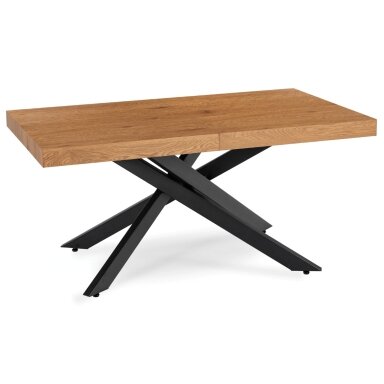 HAMPTON stačiakampis ištraukiamas stalas, 160–240 cm, ąžuolo/juodos spalvos, moderniam lofto stiliaus valgomajam HAMPTON stačiakampis ištraukiamas stalas, 160–240 cm, ąžuolo/juodos spalvos, moderniam lofto stiliaus valgomajam