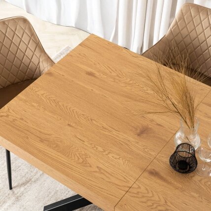 HAMPTON stačiakampis ištraukiamas stalas, 160–240 cm, ąžuolo/juodos spalvos, moderniam lofto stiliaus valgomajam 5 HAMPTON stačiakampis ištraukiamas stalas, 160–240 cm, ąžuolo/juodos spalvos, moderniam lofto stiliaus valgomajam 5