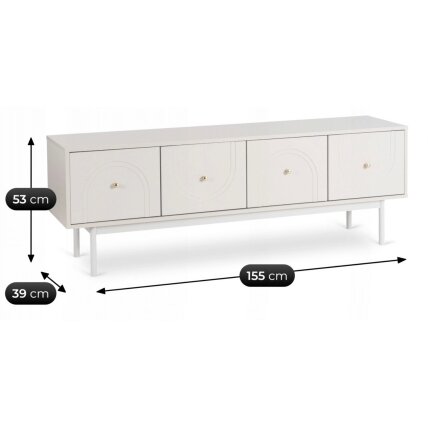 MARLEN 155 cm TV spintelė su lentynomis Koka Kašimir 8