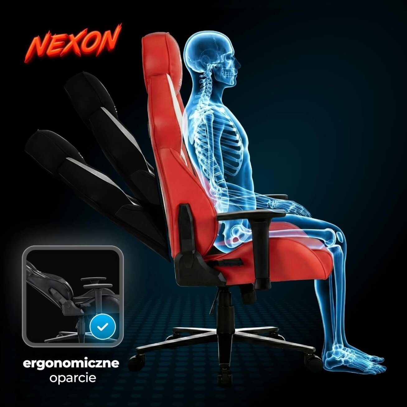 NEXON raudona pasukama žaidimų kėdė – komfortas ir stilius kiekvienam žaidėjui 3 NEXON raudona pasukama žaidimų kėdė – komfortas ir stilius kiekvienam žaidėjui 3