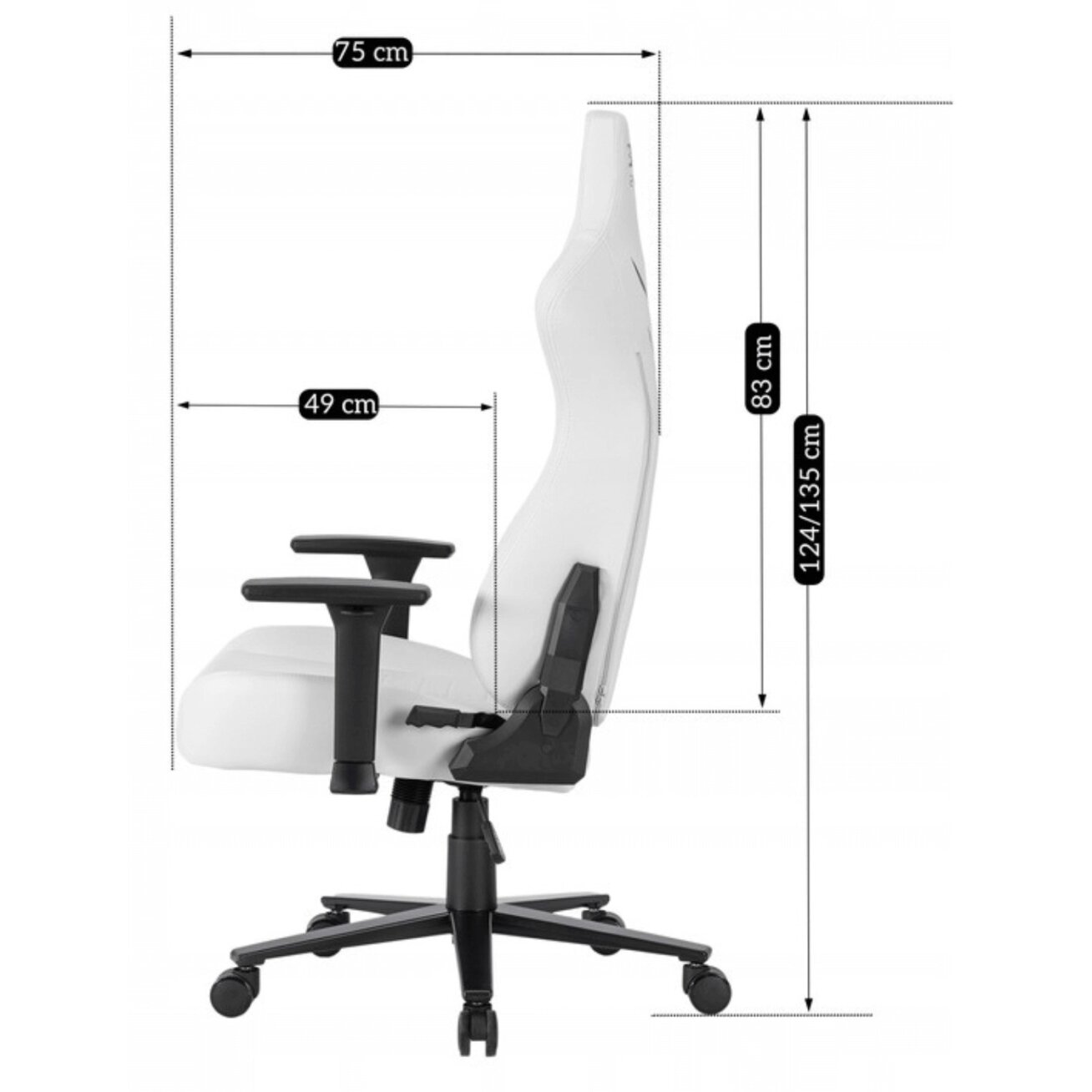 Žaidimų kėdė balta / juoda su TILT mechanizmu – ergonomiška ir stilinga 18