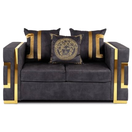 Sofa PALLAZO 2S Dwuosobowa Czarno/Złota 2 Sofa PALLAZO 2S Dwuosobowa Czarno/Złota 2