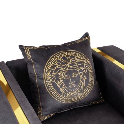 Sofa PALLAZO 2S Dwuosobowa Czarno/Złota 7