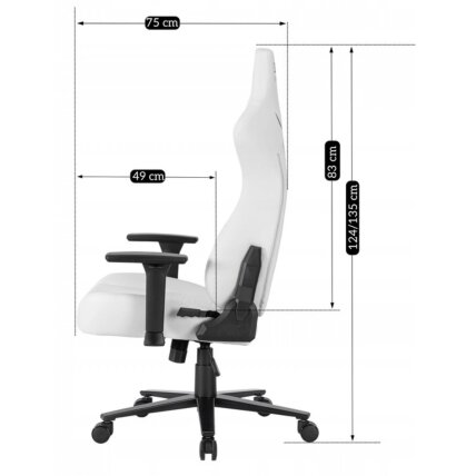 Žaidimų kėdė balta / juoda su TILT mechanizmu – ergonomiška ir stilinga 18