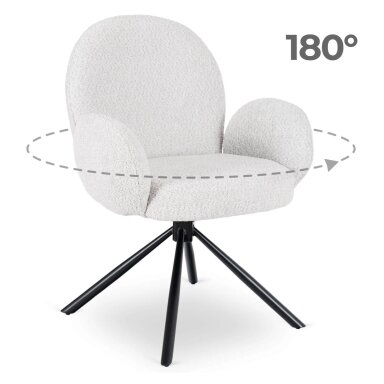 Mikso Minkštas besisukantis svetainės krėslas MIKSO  Modern pilkos spalvos
