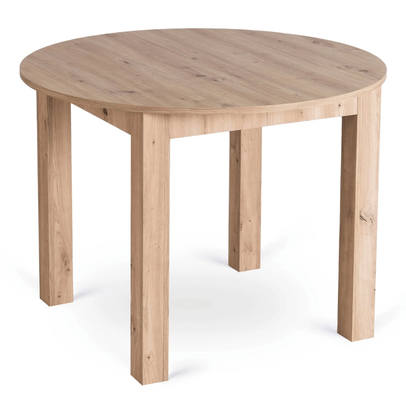 Apvalus išskleidžiamas stalas 102–142 cm, Artisan ąžuolo spalvos
