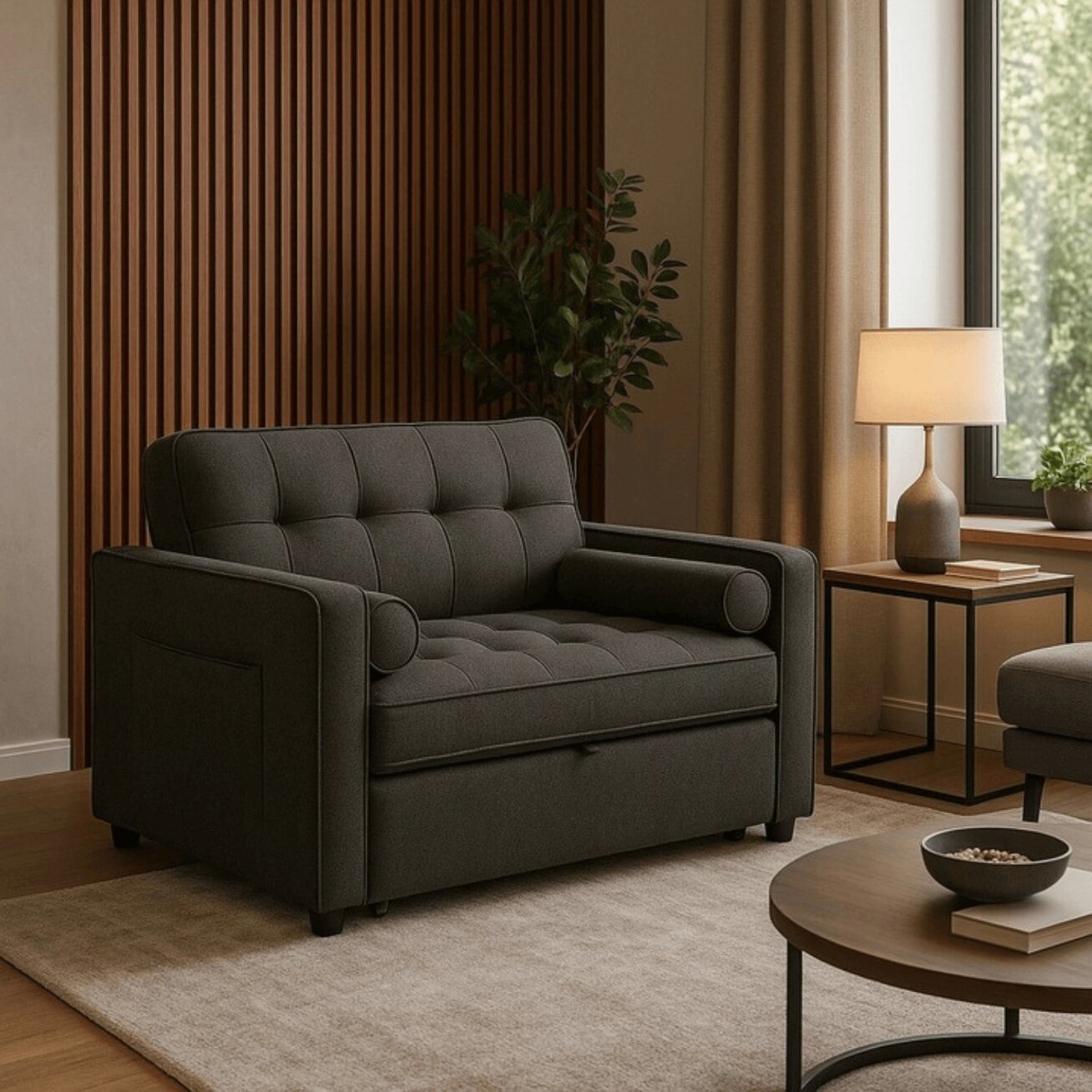 CORRA atlošiamas amerikietiškas juodas modernus fotelis 1