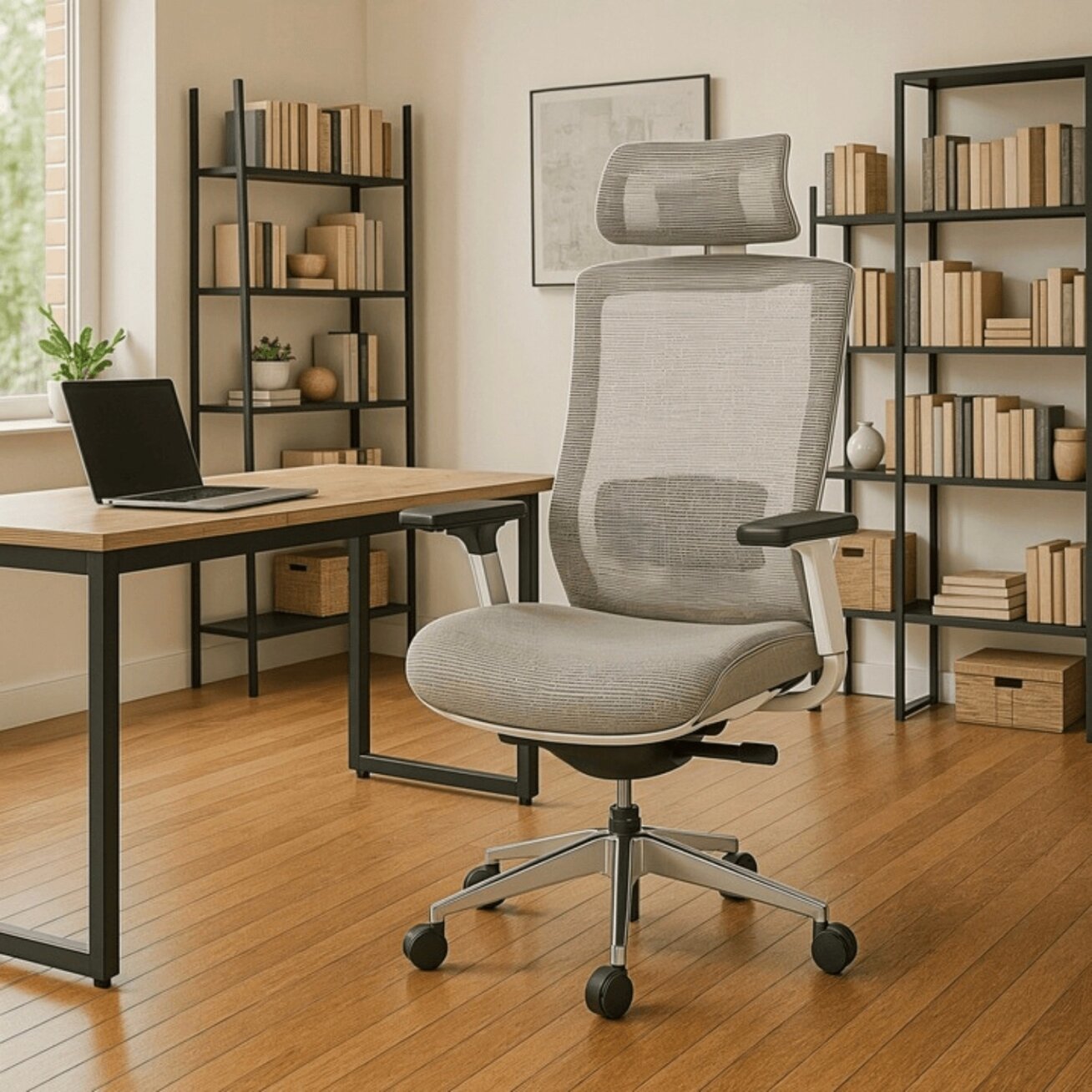 SKY ergonomiška pasukama biuro kėdė, smėlio spalvos, moderni 1 SKY ergonomiška pasukama biuro kėdė, smėlio spalvos, moderni 1