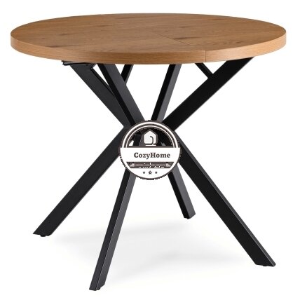 Išskleidžiamas stalas Dilan 80–160 cm, auksinis ąžuolas / juodas