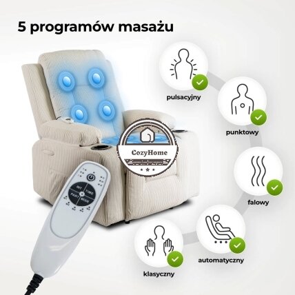 Masažinis fotelis BOX, smėlio spalvos, štruksas 3 Masažinis fotelis BOX, smėlio spalvos, štruksas 3