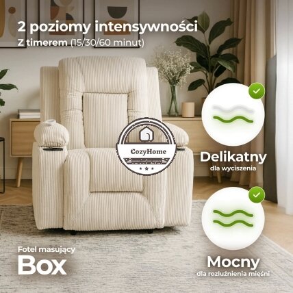 Masažinis fotelis BOX, smėlio spalvos, štruksas 5