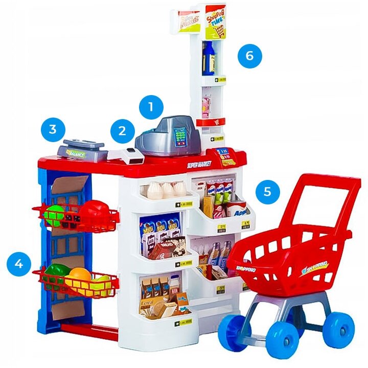 Medinė vaikiška virtuvė su orkaite, mikrobangų krosnele, degikliais ir priedais, ECOTOYS 2
