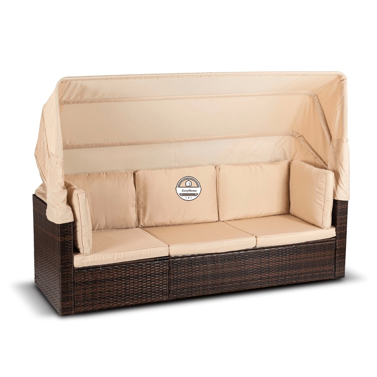 CALIENTE sodo baldų komplektas: modulinė sofa, 2 foteliai, terasos stalas, ruda/smėlio spalvos, modernus technoratanas 9 CALIENTE sodo baldų komplektas: modulinė sofa, 2 foteliai, terasos stalas, ruda/smėlio spalvos, modernus technoratanas 9