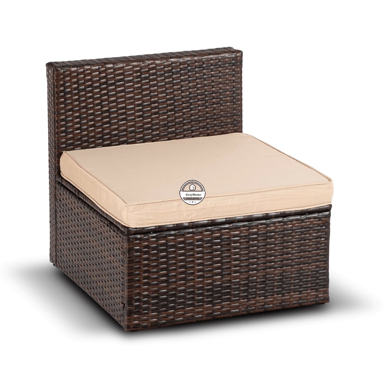 CALIENTE sodo baldų komplektas: modulinė sofa, 2 foteliai, terasos stalas, ruda/smėlio spalvos, modernus technoratanas 10 CALIENTE sodo baldų komplektas: modulinė sofa, 2 foteliai, terasos stalas, ruda/smėlio spalvos, modernus technoratanas 10