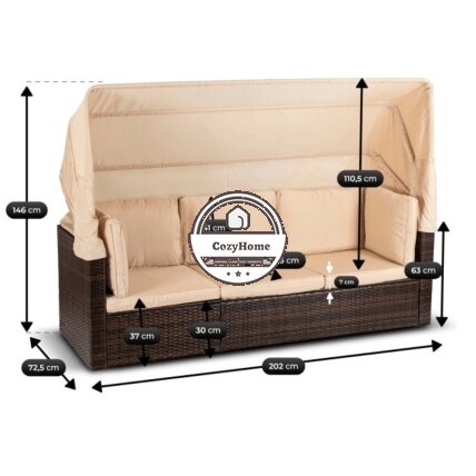 CALIENTE sodo baldų komplektas: modulinė sofa, 2 foteliai, terasos stalas, ruda/smėlio spalvos, modernus technoratanas 12 CALIENTE sodo baldų komplektas: modulinė sofa, 2 foteliai, terasos stalas, ruda/smėlio spalvos, modernus technoratanas 12