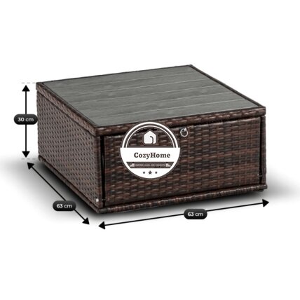 CALIENTE sodo baldų komplektas: modulinė sofa, 2 foteliai, terasos stalas, ruda/smėlio spalvos, modernus technoratanas 14 CALIENTE sodo baldų komplektas: modulinė sofa, 2 foteliai, terasos stalas, ruda/smėlio spalvos, modernus technoratanas 14