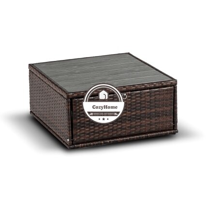CALIENTE sodo baldų komplektas: modulinė sofa, 2 foteliai, terasos stalas, ruda/smėlio spalvos, modernus technoratanas 11 CALIENTE sodo baldų komplektas: modulinė sofa, 2 foteliai, terasos stalas, ruda/smėlio spalvos, modernus technoratanas 11