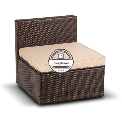 CALIENTE sodo baldų komplektas: modulinė sofa, 2 foteliai, terasos stalas, ruda/smėlio spalvos, modernus technoratanas 10 CALIENTE sodo baldų komplektas: modulinė sofa, 2 foteliai, terasos stalas, ruda/smėlio spalvos, modernus technoratanas 10
