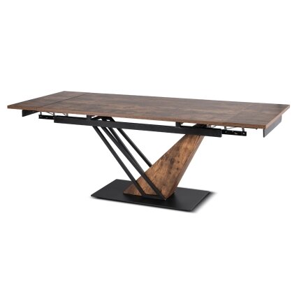 REX išskleidžiamas stalas, 160–220 cm, MDF, kaimiško ąžuolo/juodos spalvos 3 REX išskleidžiamas stalas, 160–220 cm, MDF, kaimiško ąžuolo/juodos spalvos 3